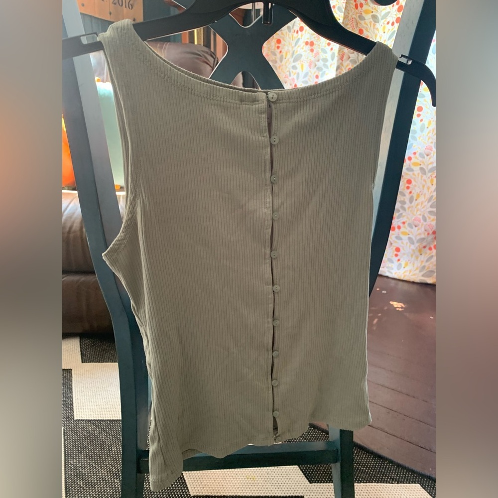 Pink Rose Sage Ribbed Top